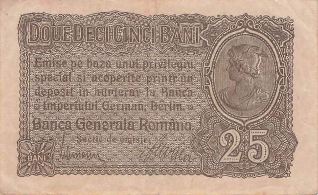 Rumänien 25 Bani ro.472a 1917